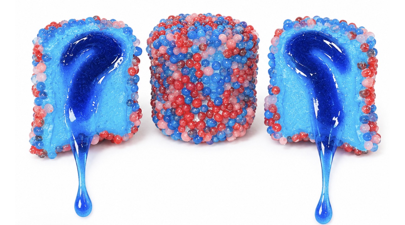Jelly filled berry marshmallow crunchy outside