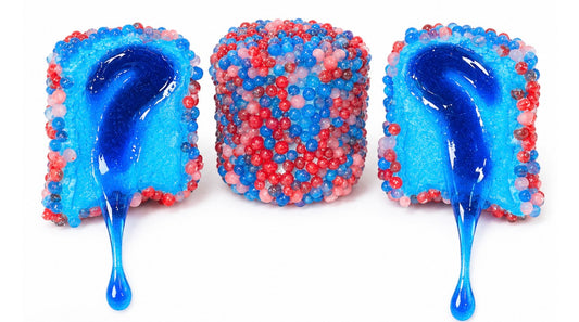 Jelly filled berry marshmallow crunchy outside