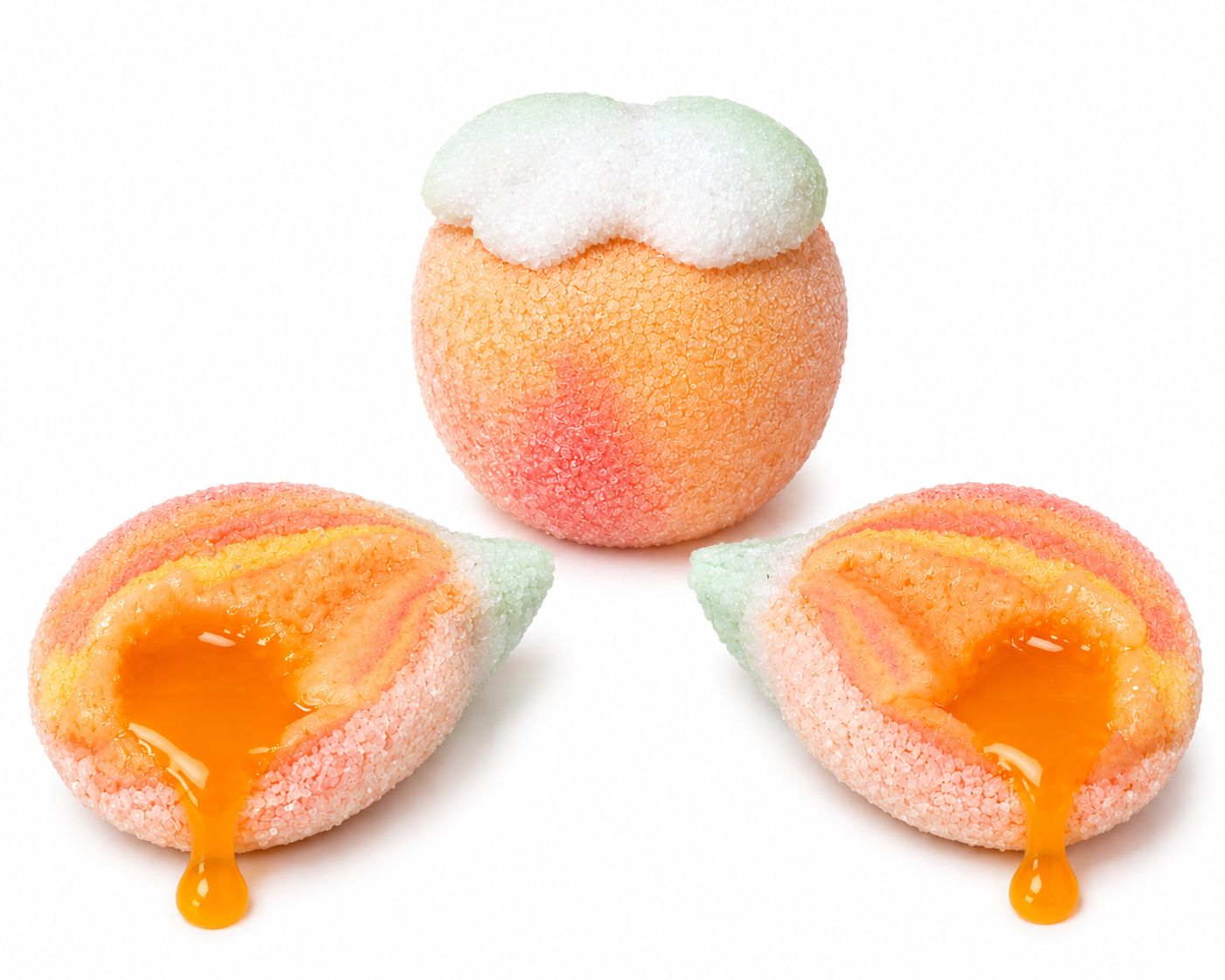 Peach jelly filled marshmallow